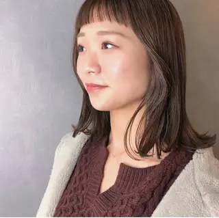ミディアム カラー ボブ♡柔らかいカラー 實松栞理のヘアスタイル