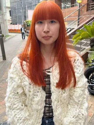 ロング カラー ヘアアレンジ ブリーチ矯正髪質改善 ✨オオエタクミのヘアスタイル
