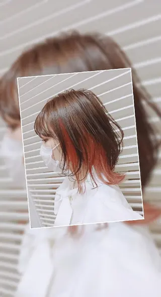 ミディアム 福田 玲奈のヘアスタイル