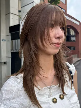 ロング レイヤーカット\ウル フ　chinatsuのヘアスタイル