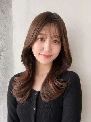 セミロング 🧡くびれヘア/前髪 顔周り🧡久原結衣のヘアスタイル