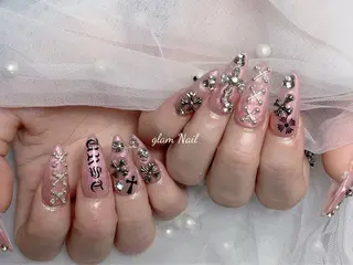 ネイル エツメ💅 長さ出し🎀デザインのネイルデザイン