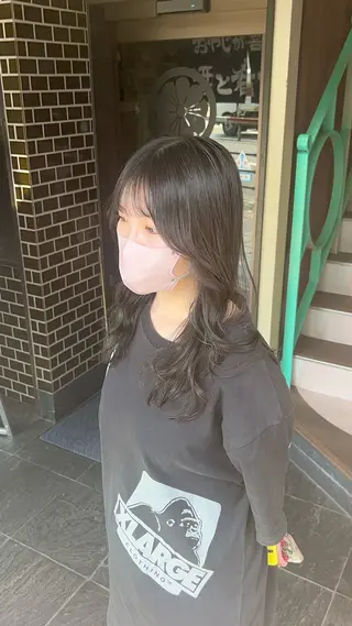 セミロング カラー 【ブリーチ無しW】 【暗髪&暖色系】圭真のヘアスタイル