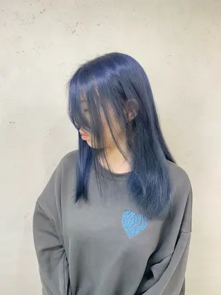 セミロング カラー 脱!黒髪 ダブルカラー【上野】のヘアスタイル