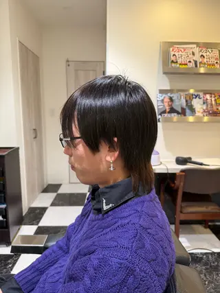 ミディアム メンズパーマ 似合わせカットのヘアスタイル