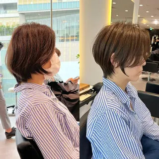 ショート カラー 襟足でお悩みの方✂︎ くびれ職人ハシモトのヘアスタイル