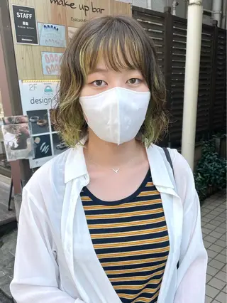 ミディアム カラー パーマ 髪質改善 縮毛矯正/ レイヤー/銀座/本木のヘアスタイル