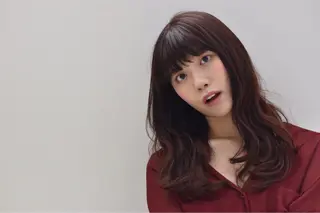 セミロング カラー パーマ 鎌田 祥江のヘアスタイル