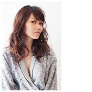 セミロング カラー パーマ ヘアアレンジ メンズ キッズ TopStylist ✂︎ YUKAのヘアスタイル