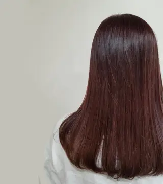 セミロング カラー RIKA韓国ヘア/く びれヘア/上品カラーのヘアスタイル