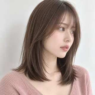 ミディアム カラー 銀座/モテ🤍垢抜け レイヤー/ナナコのヘアスタイル