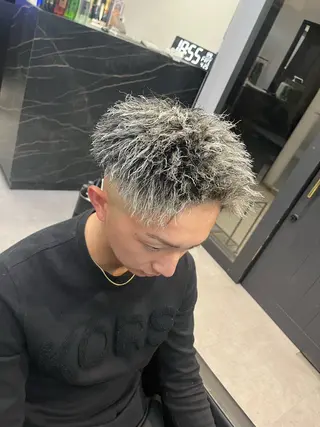 ショート カラー パーマ ヘアアレンジ メンズ men'slapis YUTOのヘアスタイル