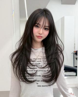 カラー 韓国風小顔カット🫧 トレンドスタイルのヘアスタイル