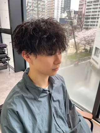 ショート カラー パーマ メンズ 髪質改善/堀江 ケアカラーtoshiのヘアスタイル