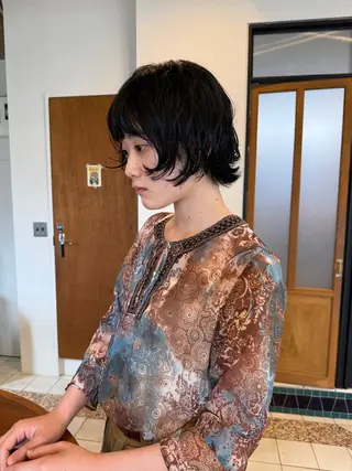 ショート パーマ ウチミズ サヤカのヘアスタイル