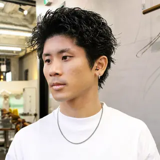 パーマ メンズ 藤川迅 曲がる縮毛矯正のヘアスタイル