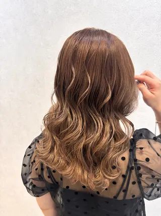 ミディアム カラー ヘアアレンジ 暖色/暗髪/ 🎀UMI🎀のヘアスタイル
