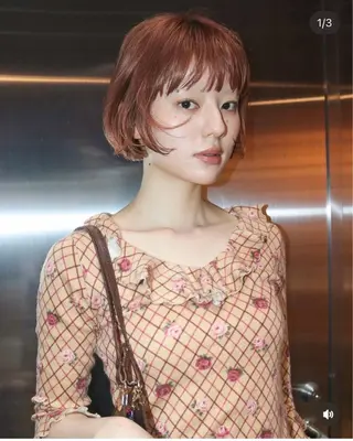 ショート ハイトーン・ショート 酸性ストレート/愛加のヘアスタイル