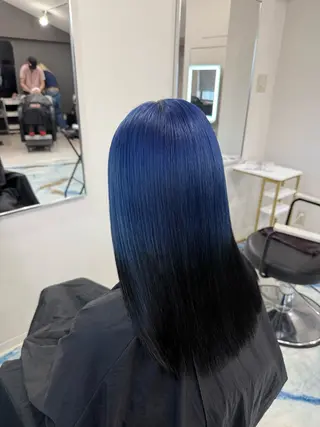 セミロング カラー メンズ 推しカラー🌈青、紫 デザイン💎かずきのヘアスタイル