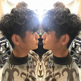 ショート パーマ メンズ 重政 和樹のヘアスタイル