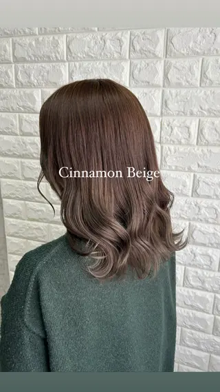 ミディアム カラー Rin♡透明感ピンク 🎀白肌ラベンダーのヘアスタイル