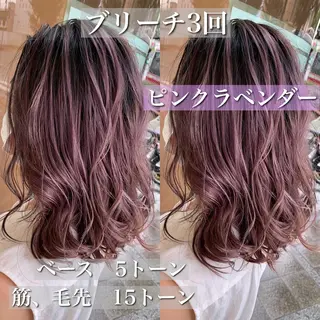 ロング カラー ヘアアレンジ 白髪ぼかしハイライト 茗荷谷駅徒歩2分のヘアスタイル