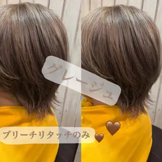 ショート カラー Acchon/心斎橋 💚ダブルカラーのヘアスタイル