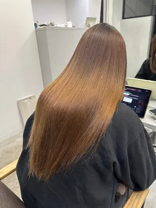 ロング 絶対綺麗な暖色カラー 🎯あります✨増渕✨のヘアスタイル