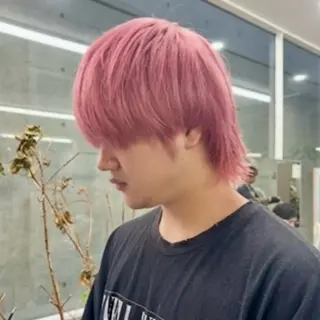 ミディアム カラー メンズ Acchon/心斎橋 💚ダブルカラーのヘアスタイル
