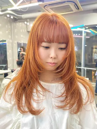 ミディアム カラー ハッシュカット/ハイ トーン/HIROKIのヘアスタイル