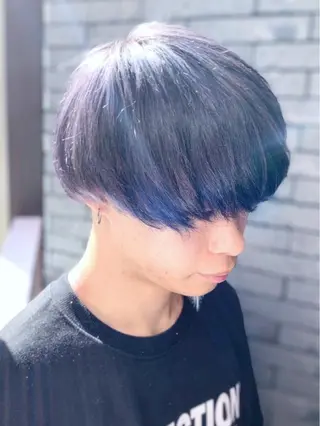 ミディアム カラー メンズ ☁️ケアブリーチ¦ ウルフ¦Shioriのヘアスタイル