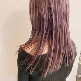 ロング カラー ヘアアレンジ 美髪矯正 韓国レイヤーのヘアスタイル
