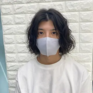 パーマ 韓国ヘア レイヤーカットのヘアスタイル