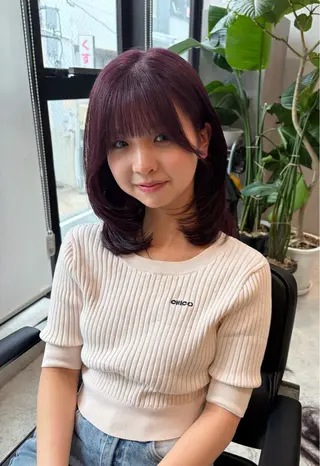 ミディアム NAHO 🩵 透明感カラー🫧のヘアスタイル