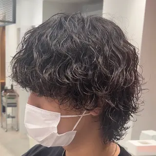 セミロング パーマ ヘアアレンジ メンズ fifth 石川 凪のヘアスタイル