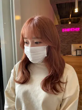 ロング カラー ヘアカラー&縮毛矯正 STAR☆RIVERのヘアスタイル