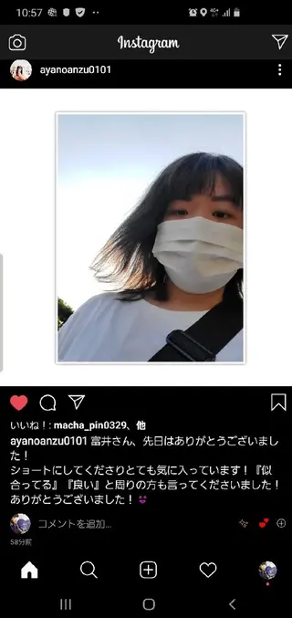 ショート カラー spa hair ark 富井直美のヘアスタイル