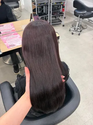 ロング カラー 💗愛され暖色💗 ピンク/レッド💗のヘアスタイル