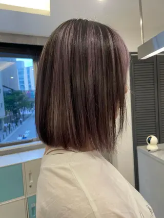 ミディアム カラー 艶髪ハイトーンカラー kana♡のヘアスタイル