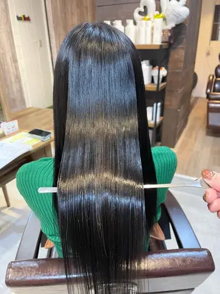 ロング カラー 髪質改善で 憧れの潤艶美髪にのヘアスタイル