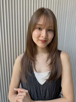 セミロング レイヤー×髪質改善 ×透明感/杉田 圭のヘアスタイル