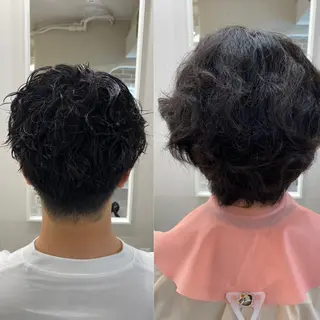 パーマ メンズ 佐々木 雪菜のヘアスタイル