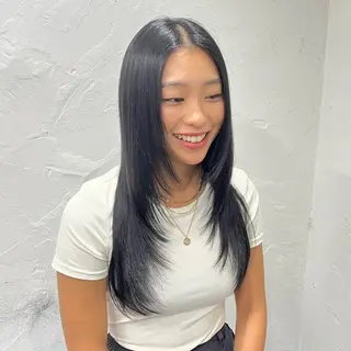 ロング カラー ヘアアレンジ 無料カットモデル ユナのヘアスタイル