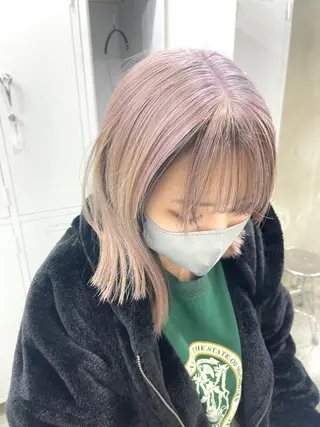 ミディアム カラー ハッシュカット/ハイ トーン/HIROKIのヘアスタイル