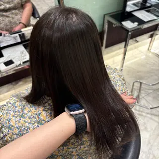ミディアム カラー パーマ ヘアアレンジ 髪質改善🌿‬ストレ ート/リナ🎀のヘアスタイル