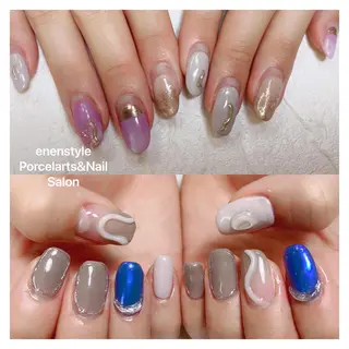 ミディアム ネイル 🐾enen style 🐾のネイルデザイン