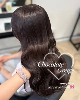 ロング カラー 𝒎𝒐𝒆🩰 名駅/ヘアメ/暖色♡のヘアスタイル