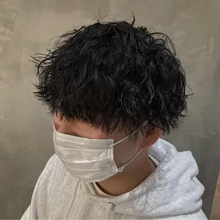ショート パーマ メンズ 波巻きスパイラルパー マ/シャドウパーマ駿のヘアスタイル