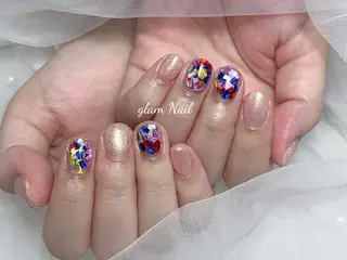 ネイル エツメ💅 長さ出し🎀デザインのネイルデザイン