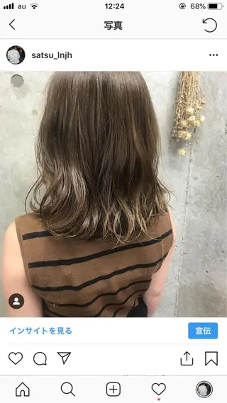セミロング カラー ヘアアレンジ Satsuki ✂︎♡のヘアスタイル